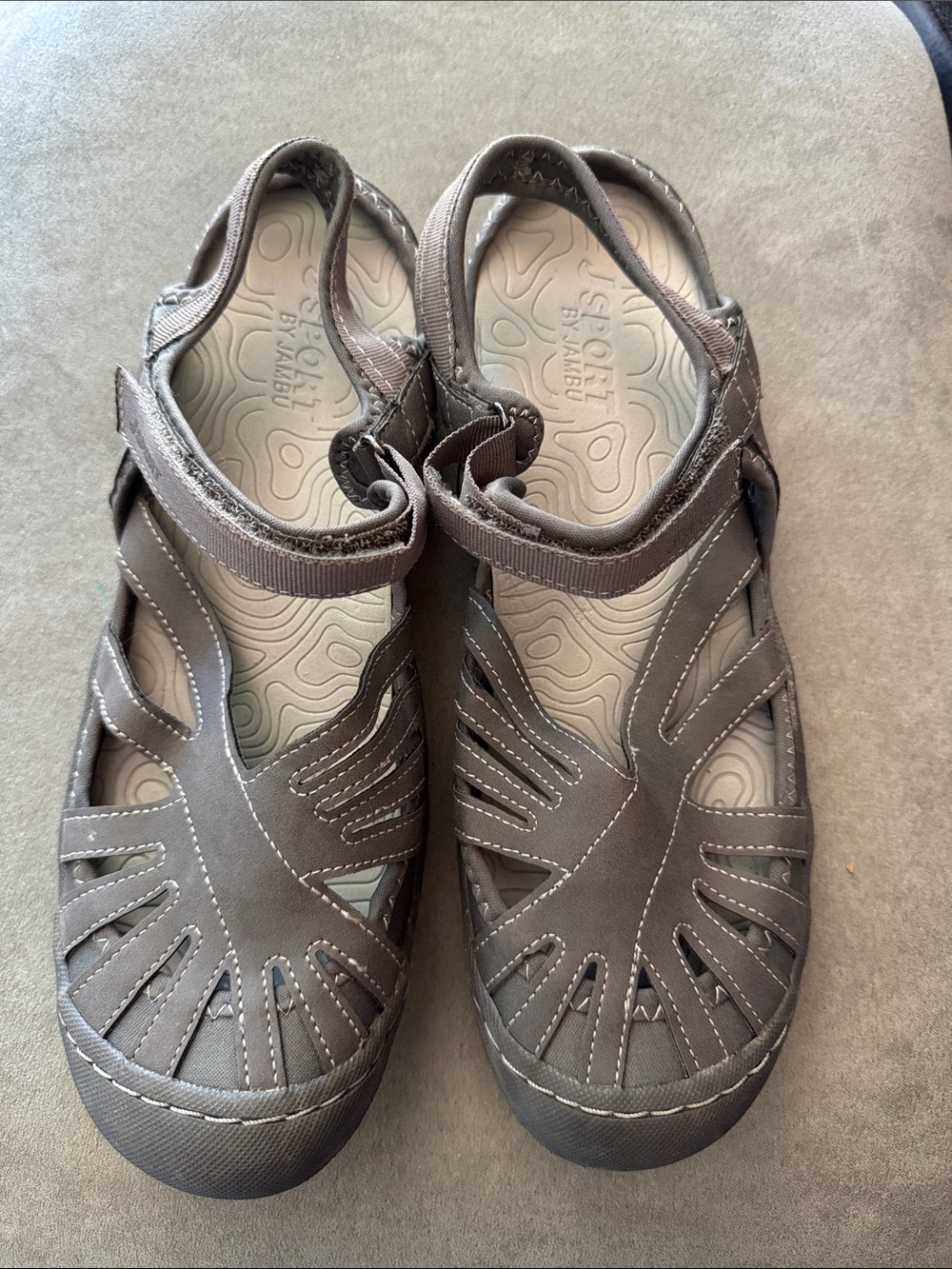 JSport by Jambu Women's Gray Closed-Toe Comfort Sandal